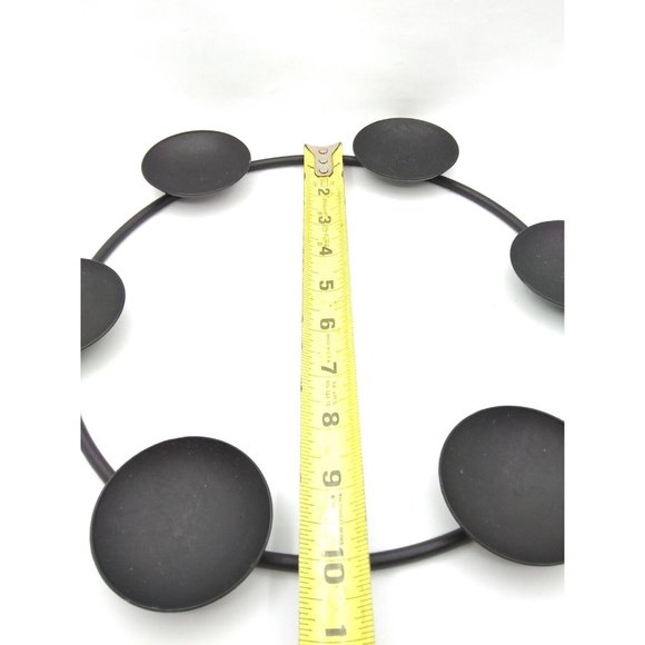 Vtg MCM Danish black Metal Set 3 Round Graduated sizes Circular Candle Holders - Picture 6 of 12